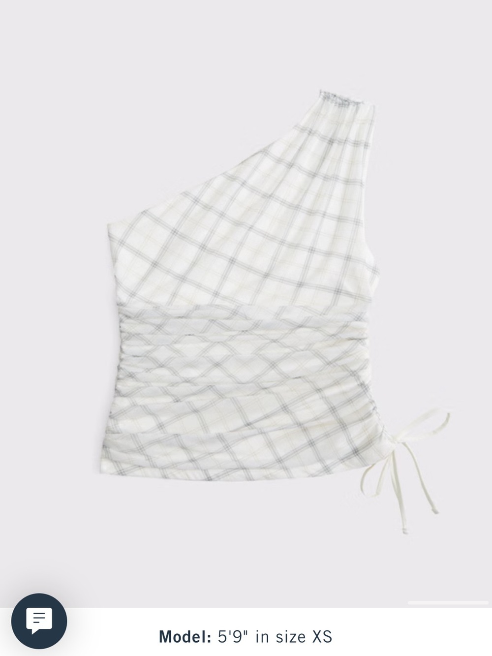 A&F NWT One-Shoulder Plaid Ruched tie top